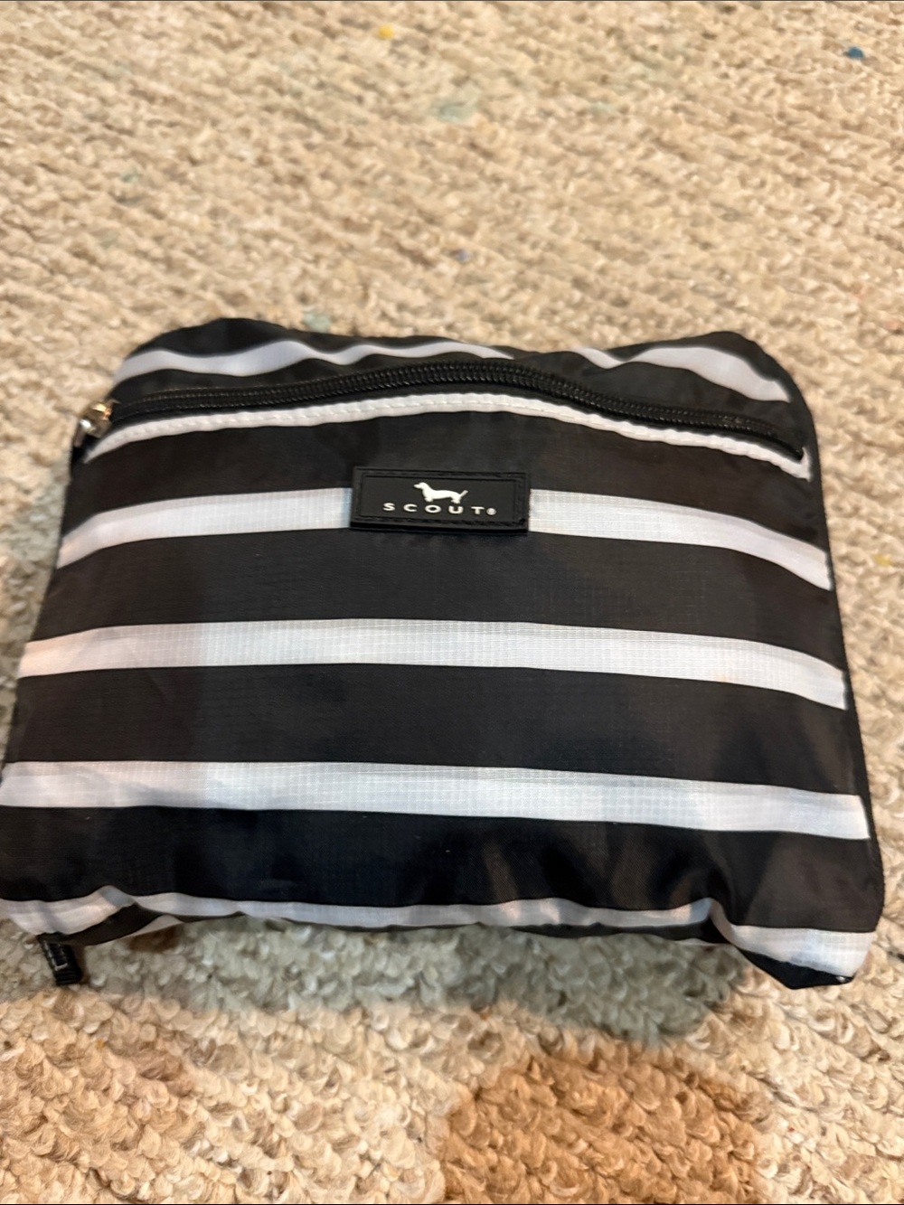 Scout Black and White Striped Packable Travel Backpack